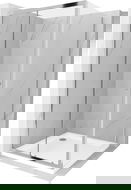 Mexen Apia cabina de duș culisantă 100 x 100 cm, transparentă, crom + receptor Flat - 840-100-100-01-00-4010