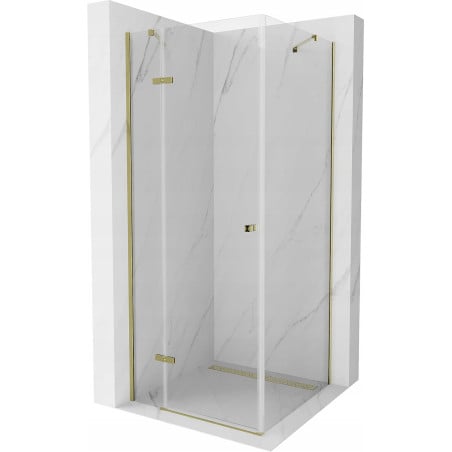 Mexen Roma cabină de duș pivotantă 90 x 90 cm, transparentă, aurie - 854-090-090-50-00