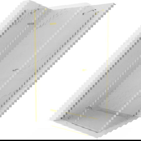 Mexen Roma cabină de duș batantă 70 x 90 cm, transparentă, aurie - 854-070-090-50-00