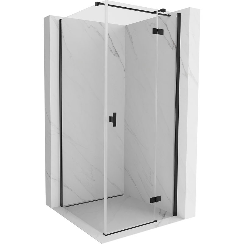 Mexen Mist H T cabină de duș pivotantă dreaptă 95 x 95 cm, transparent, neagră - 8A5T-095-095-70-00-P
