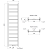 Mexen Bolt fürdőszobai radiátor 1500 x 400 mm, 342 W, antracit - W126-1500-400-00-66