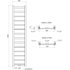 Mexen Bolt fürdőszobai radiátor 1800 x 400 mm, 406 W, antracit - W126-1800-400-00-66
