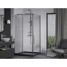 Mexen Apia cabină de duș glisantă 100 x 100 cm, transparentă, crom + cadă Flat, neagră - 840-100-100-01-00-4070