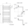 Mexen Loop radiator baie 750 x 375 mm, 413 W, negru - W129-0750-350-00-70