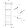 Mexen Loop radiator baie 1250 x 375 mm, 666 W, alb - W129-1250-350-00-20