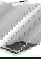 Mexen Apia cabină de duș extensibilă 100 x 100 cm, transparent, Crom + cadă de duș Flat, Neagră - 840-100-100-01-00-4070