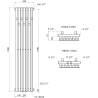 Mexen Flux dekoratív fürdőszobai radiátor 1500 x 340 mm, 630 W, fekete - W127-1500-340-00-70