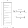 Mexen Zoom dekoratív fürdőszobai radiátor 1430 x 530 mm, 477 W, fekete - W130-1430-530-00-70
