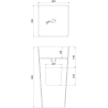 Mexen Adora lavoar independent din conglomerat 45 x 45 cm, alb mat - 26564500