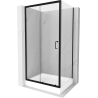 Mexen Apia cabină de duș extensibilă 100 x 80 cm, transparent, Neagră + cadă de duș Rio - 840-100-080-70-00-4510