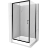 Mexen Apia cabina de duș glisantă 120 x 80 cm, transparentă, neagră + cadă de duș Rio - 840-120-080-70-00-4510