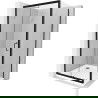 Mexen Apia cabină de duș extensibilă 90 x 90 cm, transparent, Neagră + cadă de duș Flat, Albă- 840-090-090-70-00-4010B
