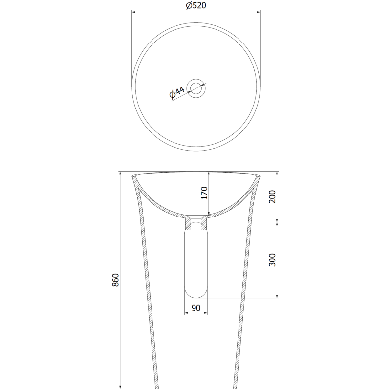 Mexen Nilda lavoar de sine stătător din conglomerat 52 x 52 cm, alb mat - 26555200