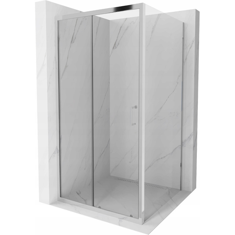 Mexen Apia cabina de duș culisantă 100 x 100 cm, transparentă, crom - 840-100-100-01-00