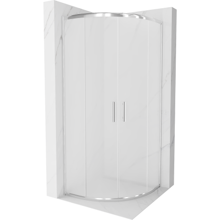 Mexen Rio félig kör alakú zuhanykabin 70 x 70 cm, fagyott, króm - 863-070-070-01-30