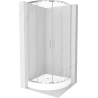 Mexen Rio cabina de duș semirotundă 70 x 70 cm, transparentă, crom + cadă de duș, albă - 863-070-070-01-00-4710
