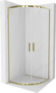 Mexen Rio félkör alakú zuhanykabin 70 x 70 cm, átlátszó, arany - 863-070-070-50-00