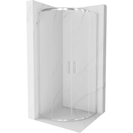 Cabina de duș Mexen Rio semi-rotundă 90 x 90 cm, transparentă, crom - 863-090-090-01-00