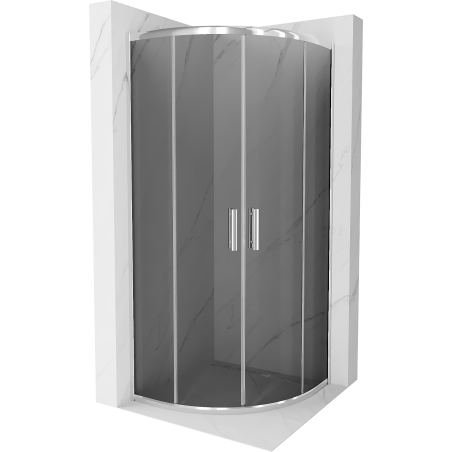 Cabina de duș Mexen Rio semi-rotundă 80 x 80 cm, grafit, crom - 863-080-080-01-40