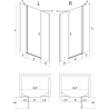 Mexen Mist ușă de duș batantă dreapta 135 cm, grilaj negru, negru - 8A4-135-001-70-77-P
