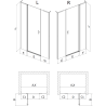 Mexen Mist L uși de duș batante 135 cm, transparent, crom - 8A4L-135-001-01-00