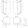 Mexen Mist T cabină de duș cu ușă batantă 100 x 100 cm, transparent, negru - 8A4T-100-100-70-00