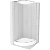 Cabina de duș Mexen Rio semi-rotundă 90 x 90 cm, transparent, crom + cada Rio, alb - 863-090-090-01-00-4710