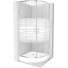 Cabină de duș colțar Mexen Rio 80 x 80 cm, dungi albe, crom + cădiță Rio, alb - 863-080-080-01-20-4710