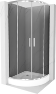 Cabina de duș Mexen Rio semicirculară 80 x 80 cm, grafit, crom + cădiță Rio, alb - 863-080-080-01-40-4710