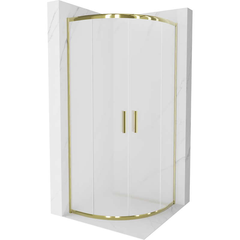 Mexen Rio cabina de duș semirotundă 80 x 80 cm, mat, aurie - 863-080-080-50-30