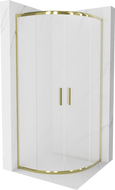 Cabină de duș semicirculară Mexen Rio 90 x 90 cm, geam mat, aurie - 863-090-090-50-30