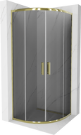 Cabina de duș Mexen Rio semi-rotundă 70 x 70 cm, grafit, aurie - 863-070-070-50-40