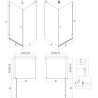 Mexen Lunar-B L cabină de duș cu deschidere dreapta 95 x 80 cm, transparent, cupru periat - 832L-095-080-65-00-P