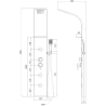 Mexen Borg zuhanypanel, fekete - 7615-03-70