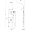 Mexen Adrox panou de duș cu gura, negru - 7613-04-70
