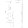 Mexen Navas zuhanypanel, fekete - 7627-02-70