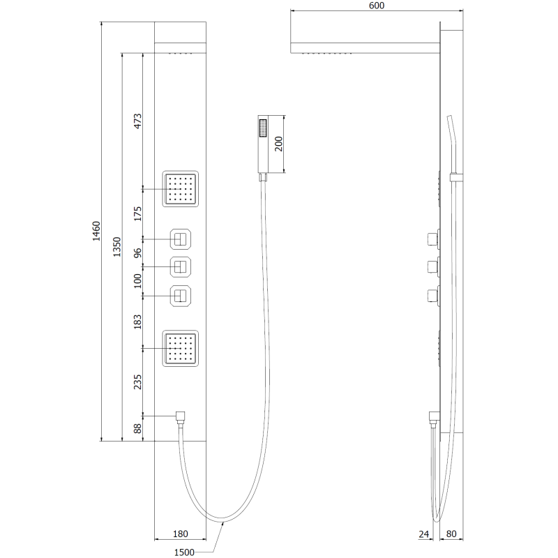 Mexen Savio set de duș încastrat, crom - 7605-03-00