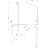 Mexen Strit zuhanypanel, fekete - 7625-02-70