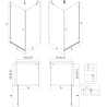 Mexen Lunar-B balos zuhanykabin balos 100 x 80 cm, átlátszó, szálcsiszolt pisztolyszürke - 832-100-080-66-00-L