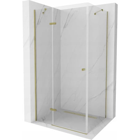 Mexen Roma cabină de duș cu deschidere 120 x 80 cm, transparent, auriu - 854-120-080-50-00