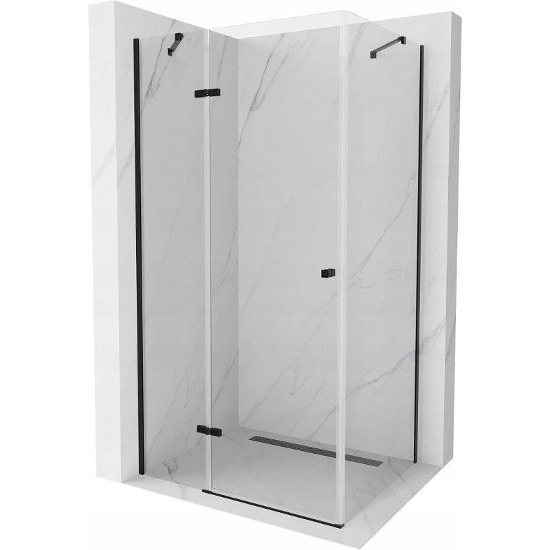 Mexen Roma cabină de duș cu balamale 70 x 120 cm, transparent, Neagră - 854-070-120-70-00