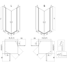 Mexen Mist Duo cabină de duș batantă 70 x 70 cm, transparent, auriu șlefuit - 8A4-070-070-55-00