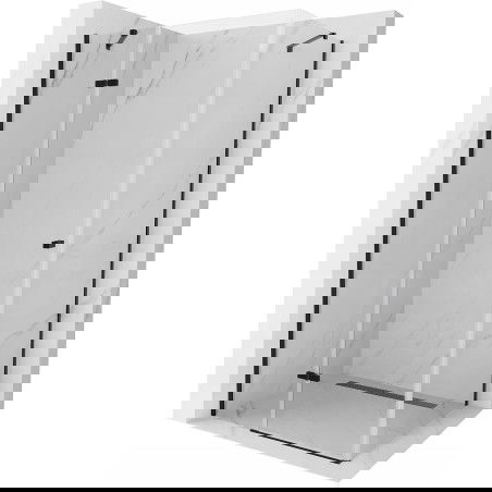 Mexen Roma cabină de duș batantă 100 x 110 cm, transparentă, neagră - 854-100-110-70-00