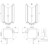 Mexen Mist Duo cabină de duș batantă 100 x 95 cm, transparent, cupru periat - 8A4-100-095-65-00