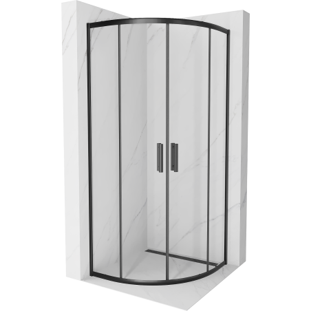 Mexen Rio cabina de duș semirotundă 90 x 90 cm, transparent, negru - 863-090-090-70-00