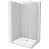 Mexen Roma cabină de duș pivotantă 100 x 80 cm, transparent, crom + cădiță Flat - 854-100-080-01-00-4010