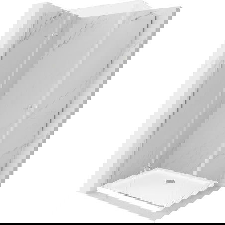 Mexen Roma nyíló zuhanykabin 110 x 80 cm, átlátszó, króm + Flat zuhanytálca - 854-110-080-01-00-4010