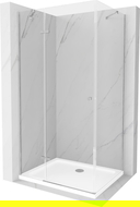Cabină de duș Mexen Roma cu ușă batantă 120 x 90 cm, transparentă, crom + cadă Flat - 854-120-090-01-00-4010