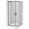 Mexen Rio cabină de duș semicirculară 90 x 90 cm, transparent, negru + cadă de duș Flat, alb - 863-090-090-70-00-4110B