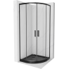 Mexen Rio cabină de duș pătrată 90 x 90 cm, transparent, neagră + cădiță Flat, neagră - 863-090-090-70-00-4170B